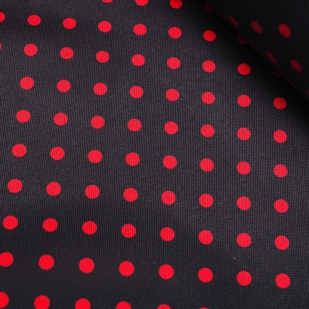 TKANINA MARKIZOWA WODOODPORNA OXFORD GROSZKI CZERWONE