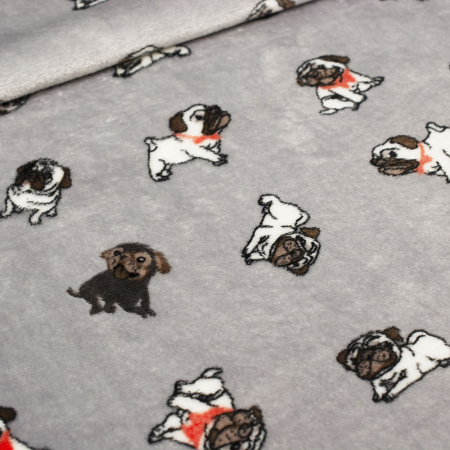 MINKY POLAR PRINT SŁODKIE BULDOŻKI