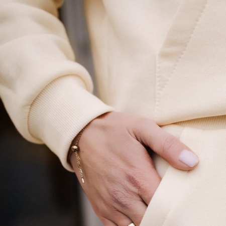 DZIANINA BAWEŁNIANA ŚCIĄGACZOWA KREM