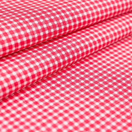 PŁÓTNO BAWEŁNIANE 160 KRATKA CZERWONA (0,2 cm)