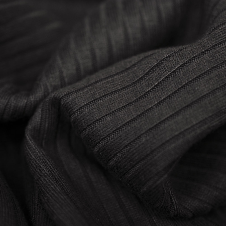 DZIANINA WISKOZOWA PRĄŻEK CZARNY