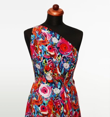 TKANINA WISKOZA KWIETNE FANTAZJE