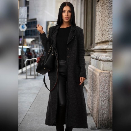 DZIANINA SWETROWA CIEMNY GRAFIT