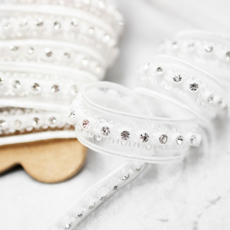 TAŚMA GUMOWA NA ŻYŁCE DIAMOND BIAŁA