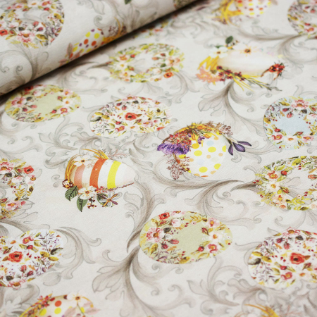 TKANINA DEKORACYJNA BAWEŁNIANA PISANKI BAROCCO