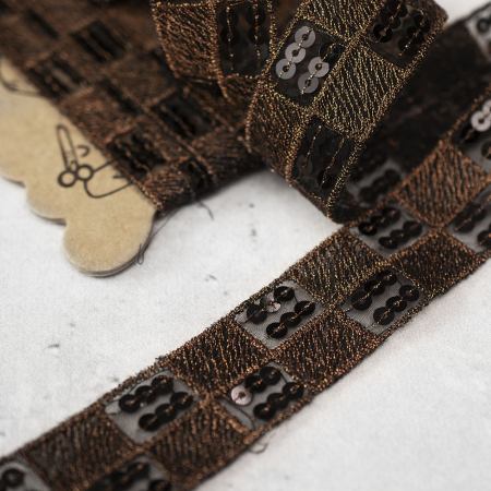 TAŚMA ORGANZA PATCHWORK W BRĄZIE