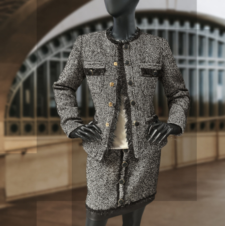 TKANINA WEŁNIANA JODEŁKA LUI CZARNA