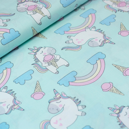 PŁÓTNO BAWEŁNIANE 160 JEDNOROŻCOWY ŚWIAT