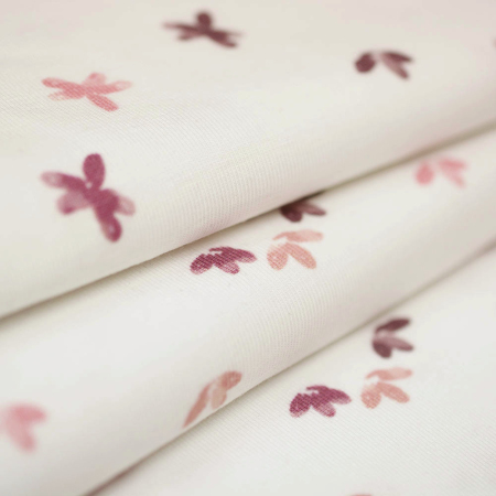 DZIANINA BAWEŁNIANA SINGIEL KWIATOWE STEMPLE